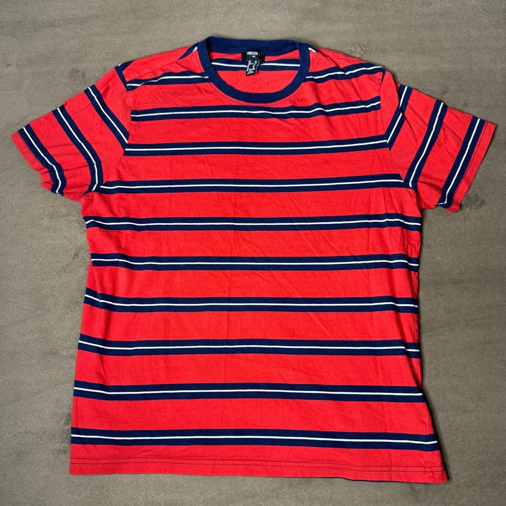 Forever 21 Red, White & Navy striped T-shirt.                    Size: L